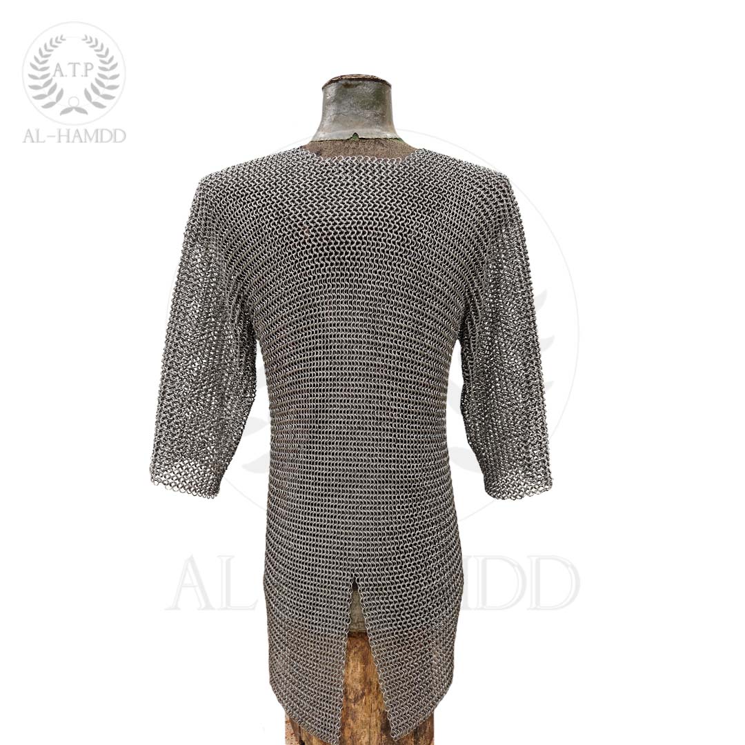 Butted Chainmail Hauberk for reenactment and theatrical displays. Hauberk shirts for buhurt and display combats